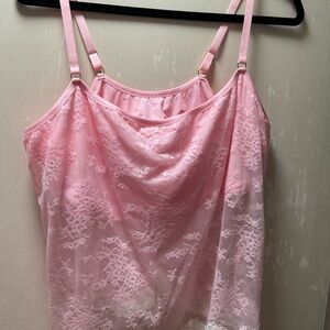 Pink Lace Camisole Tank Top